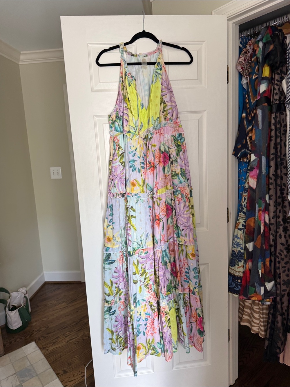 PQ Swim Pastel Floral Halter Maxi Dress - Pink, Lavender, Yellow, Green